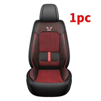 Trendy New Ice Silk Car: Seat cushion, seat cover - single-red