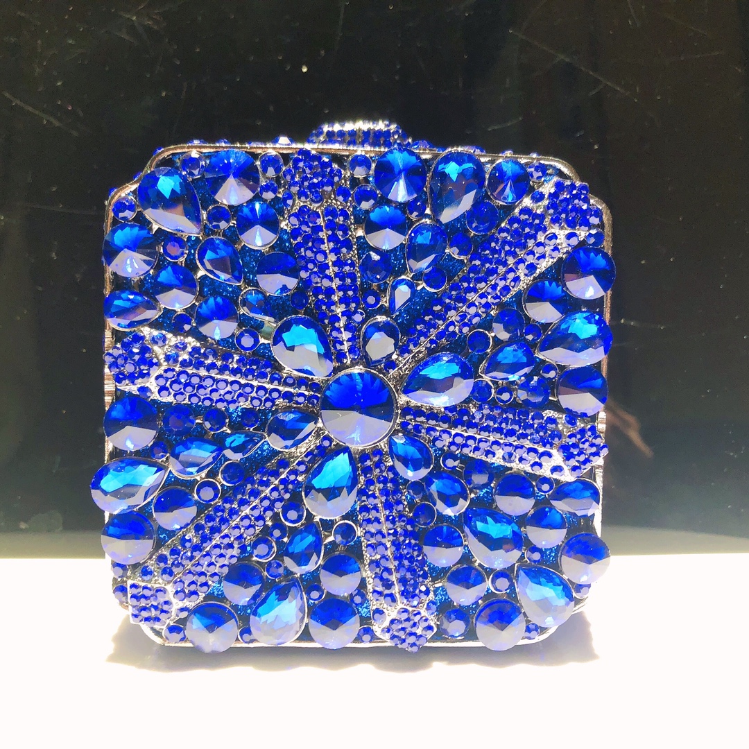 Túi clutch dạ hội hình vuông nhỏ đính đá pha lê kiểu cối xay gió — Màu vàng, Màu sâm panh, Nền vàng kim cương trắng, Vàng AB