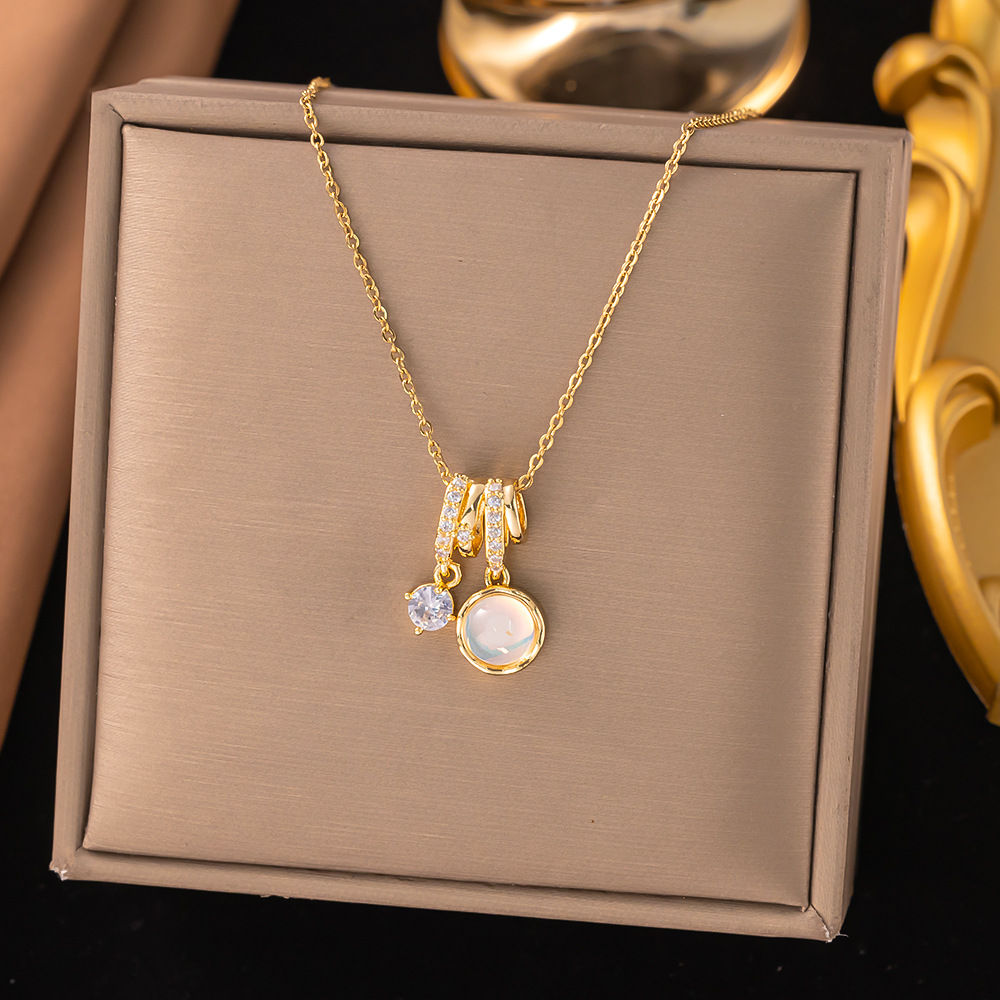 【8291】오로라 스톤 목걸이【골드】