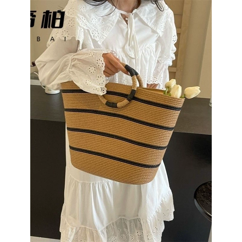 Модное соломенное кольцо, летняя плетёная пляжная сумка, городской стиль, корейский стиль