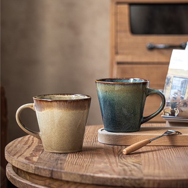 El horno de moda de Amazon se convierte en una taza de café de alta gama, taza de oficina retro, taza de pareja de cerámica, regalo de Tanabata