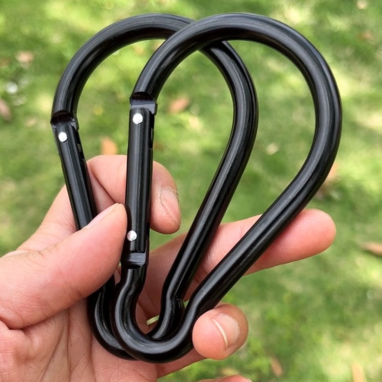 10cm Extra Large Aluminum Alloy Hanging Buckle All Black Gourd-Shaped Carabiner Light Bulb-Shaped Hook Multi-Functional Keychain