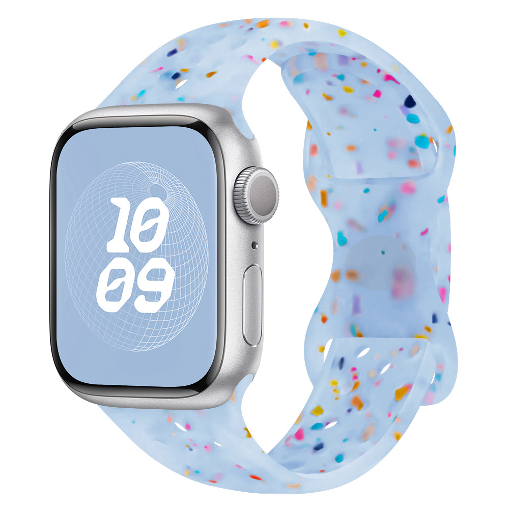 Suitable for Apple Watch with colorful dot rainbow butterfly clasp silicone strap iWatch SES91-8 Ultra undefined