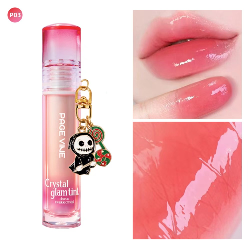 Transfronterizo PAGE VINE espejo de cristal lubricante labial, miel de agua de luz, lápiz labial puro, esmalte labial sin taza de comercio exterior