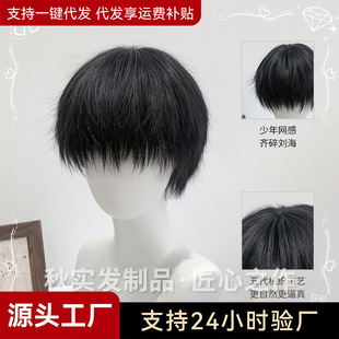 Qiushi wig men's short hair natural loose pine gay hair net red handsome Korean Zhengtai cos universal full head cover