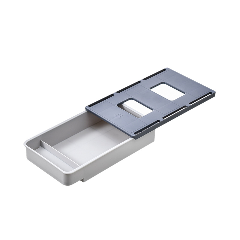 Caja de almacenamiento de cajón invisible debajo de la mesa de escritorio de almacenamiento de oficina escritorio de la computadora inferior dormitorio tocador pegar caja de organización