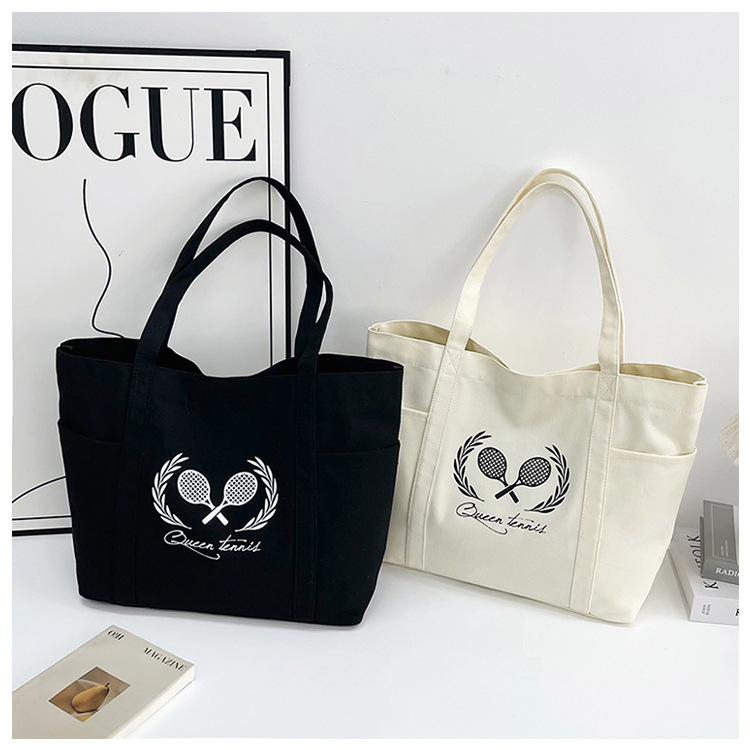 A new best-selling large-capacity casual canvas bag, a Korean-style fashionable and simple canvas bag for commuting to school undefined