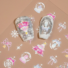 Redanco5D浮雕ins爆款美甲贴纸果圣诞系列圣诞树立体指甲贴Dr1308