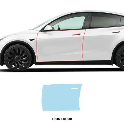 20-24 Tesla Model Y Car paint protective film - single-front-door-tpu-transparent-protective-film-20-24-tesla-modely
