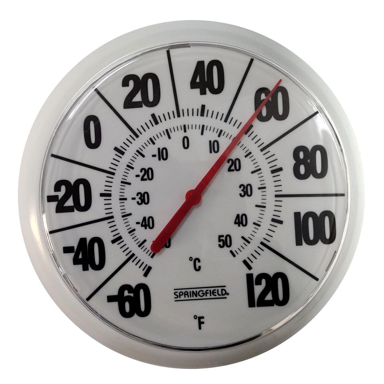 大圆盘高精准度易读取刻度双金属花园温度计