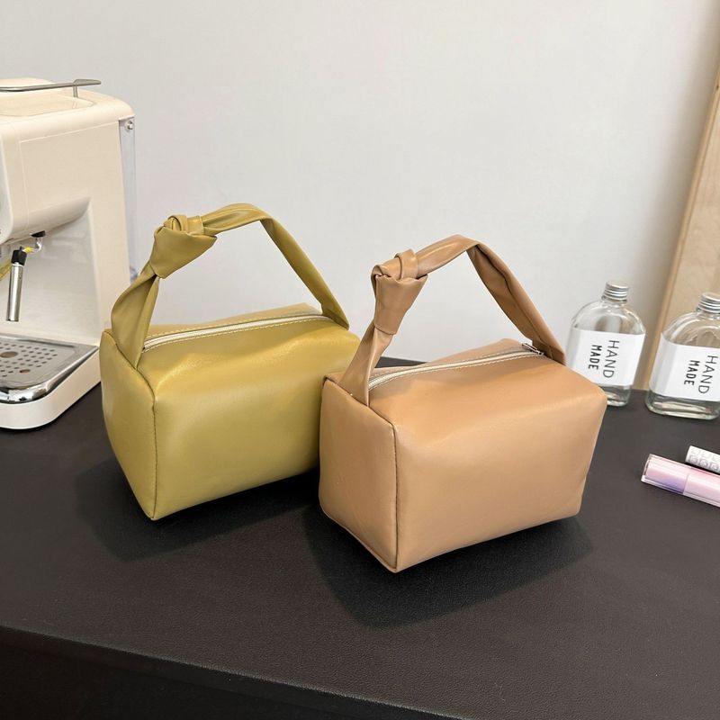 ソリッドカラーの小さな正方形バッグ、ポータブルニッチハンドバッグ、女性用バッグ、豆腐ソフトレザー化粧品バッグ、大容量ハンドバッグ、通勤収納|undefined