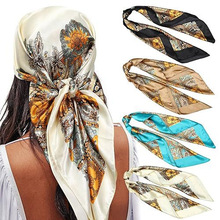 亚马逊爆款Silk Square Scarves 90方巾头巾印花丝巾现货厂家批发