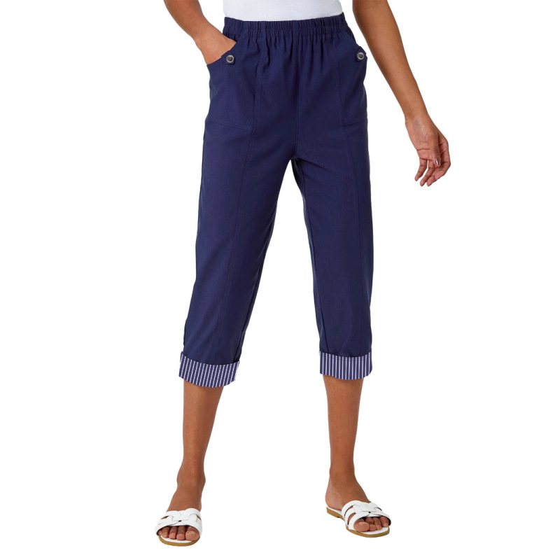 European and American Cross-Border Foreign Trade Women's Clothing Amazon New Women's Casual Slim Cropped Pants Straight Pants