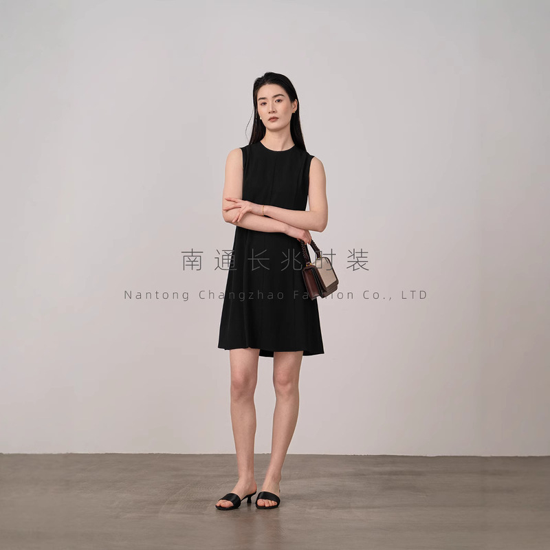 Jin Acetate Th Theoretical Model Light Luxury Piano Key Texture Diacetate Sleeveless Minimalist Dress Little Black Dress Jin Acetate Th Theoretical Model Light Luxury Piano Key Texture Diacetate Sleeveless Minimalist Dress Little Black Dress