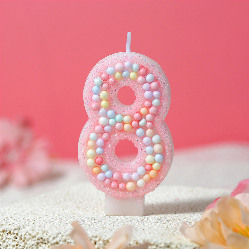 供跨境少女粉马卡龙0-9泡沫球数字生日派对蜡烛蛋糕装饰少女风|undefined
