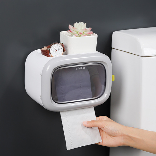 Roller paper towel holder without punching, household paper towel holder, bathroom tissue storage wall-mounted creative toilet roll holder