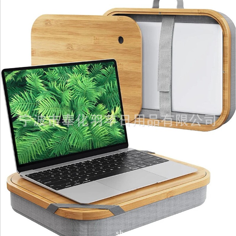 Bamboo Lap Desk with Storage Mobile Office Laptop Table Desk Board Removable Portable Tray