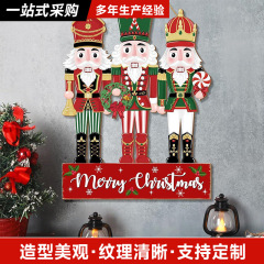 クロスボーダークリスマスウォールナット兵士飾りレトロ木製工芸品クリスマスツリーハンギングオーナメントホリデーデコレーションオーナメント