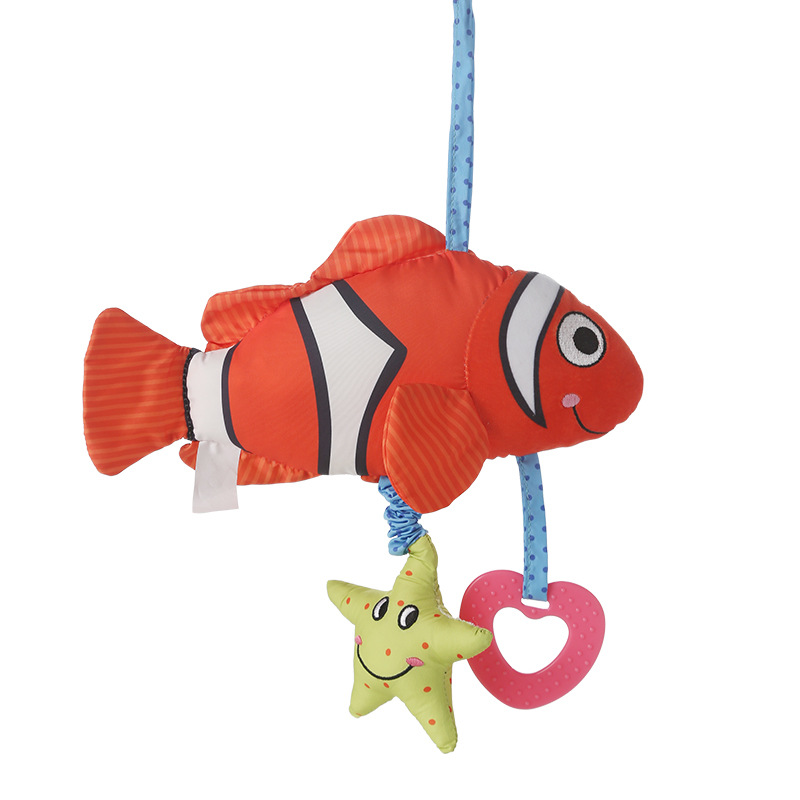 Baby Toys 0-1 Year Old Entrance Bed Bell Newborn Soothing Hanging Animal Vibration Sea Fish Baby Car Toy