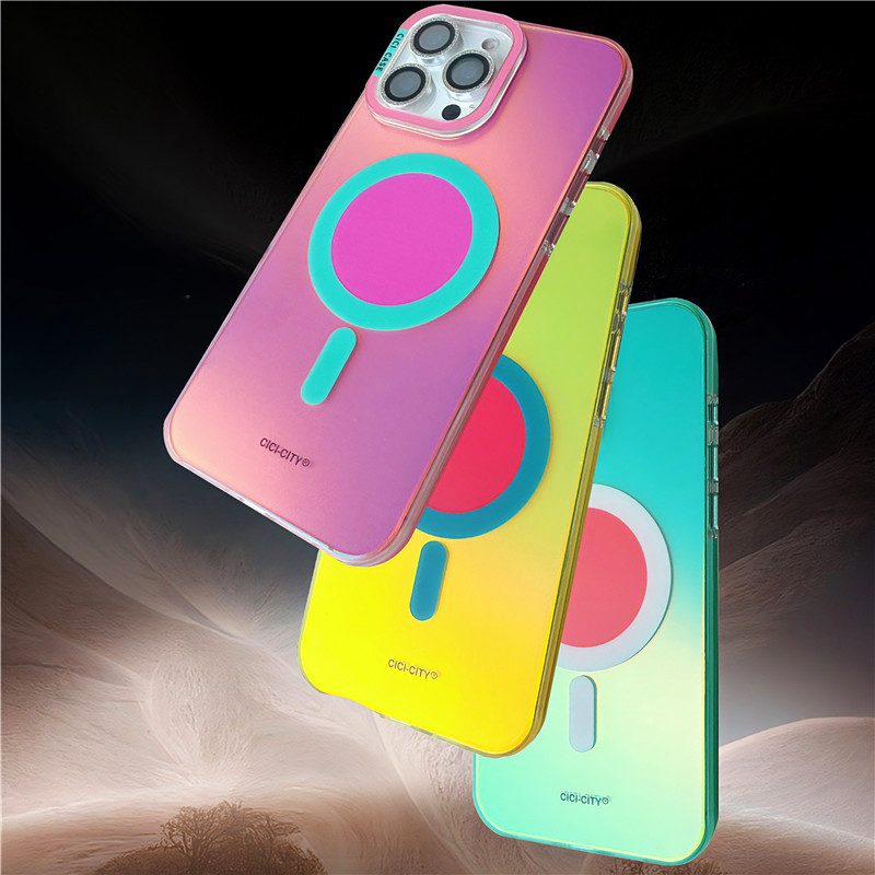 Apple 16promax 磁気電話ケース iphone17 オーロラつや消しマカロン 14 スタンドケース落下防止に適しています。|undefined