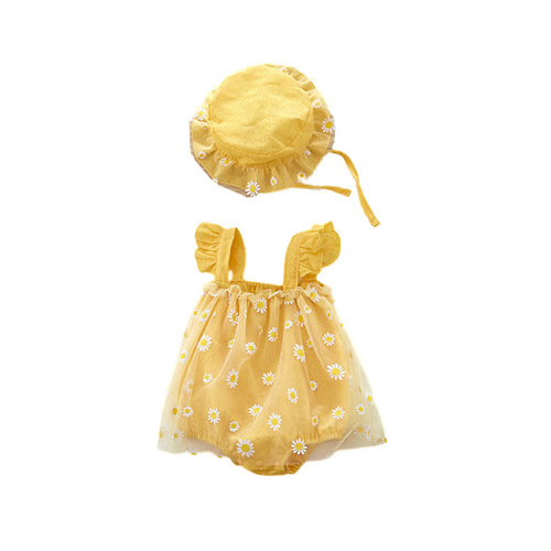 Summer Newborn Baby Clothes for Girls, Category A, Pure Cotton Newborn Onesie, Sleeveless Princess Style, Wearable Pouch Dress