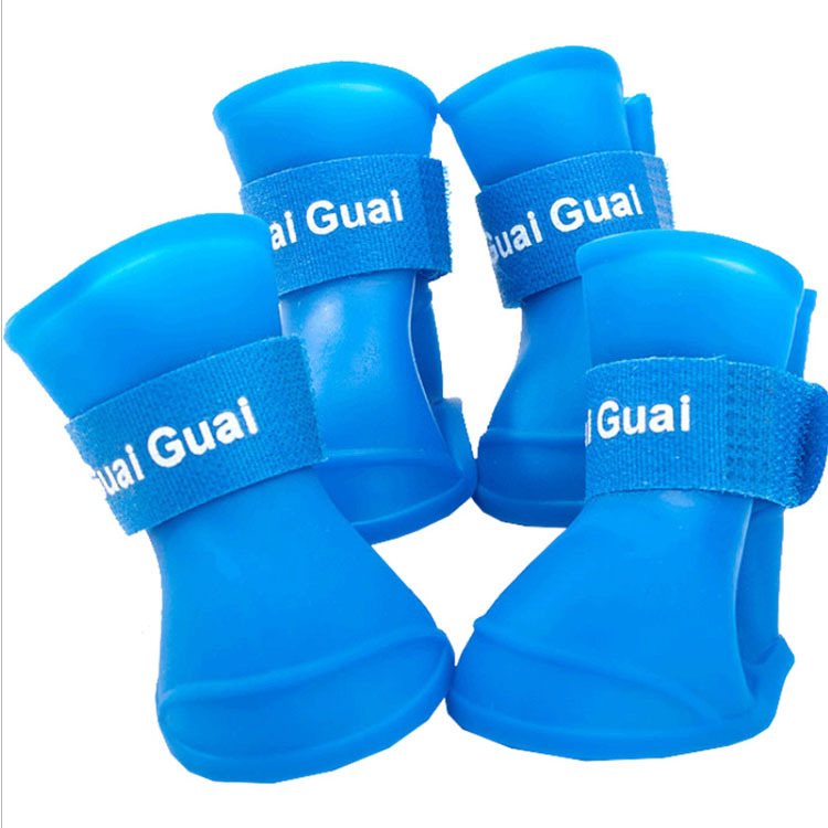 新款貓犬雨鞋硅膠狗鞋  寵物用品小狗狗鞋子  寵物雨鞋防水狗腳套