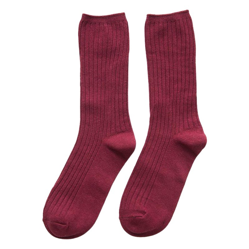 Calcetines de estilo coreano al por mayor de color caramelo rizado pila calcetines de mujer boca suelta calcetines de media pantorrilla de color sólido medias bajas de mujer de colores