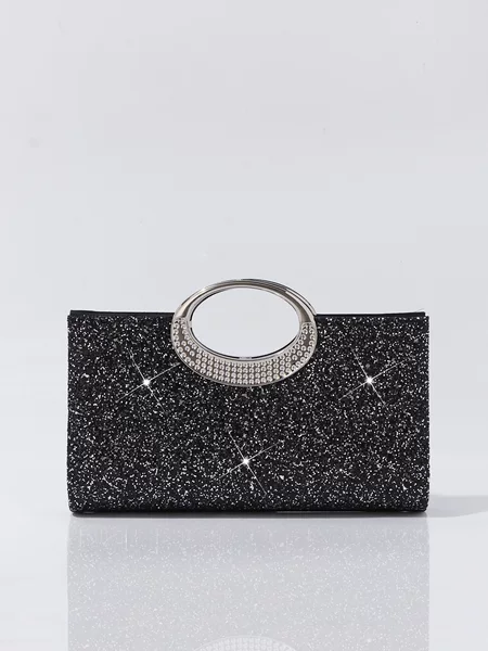Cross-Border Popular Evening Bag, European and American Retro Large Ring Handbag, High-End Textured Sequin Fashion Trendy Clutch Bag
