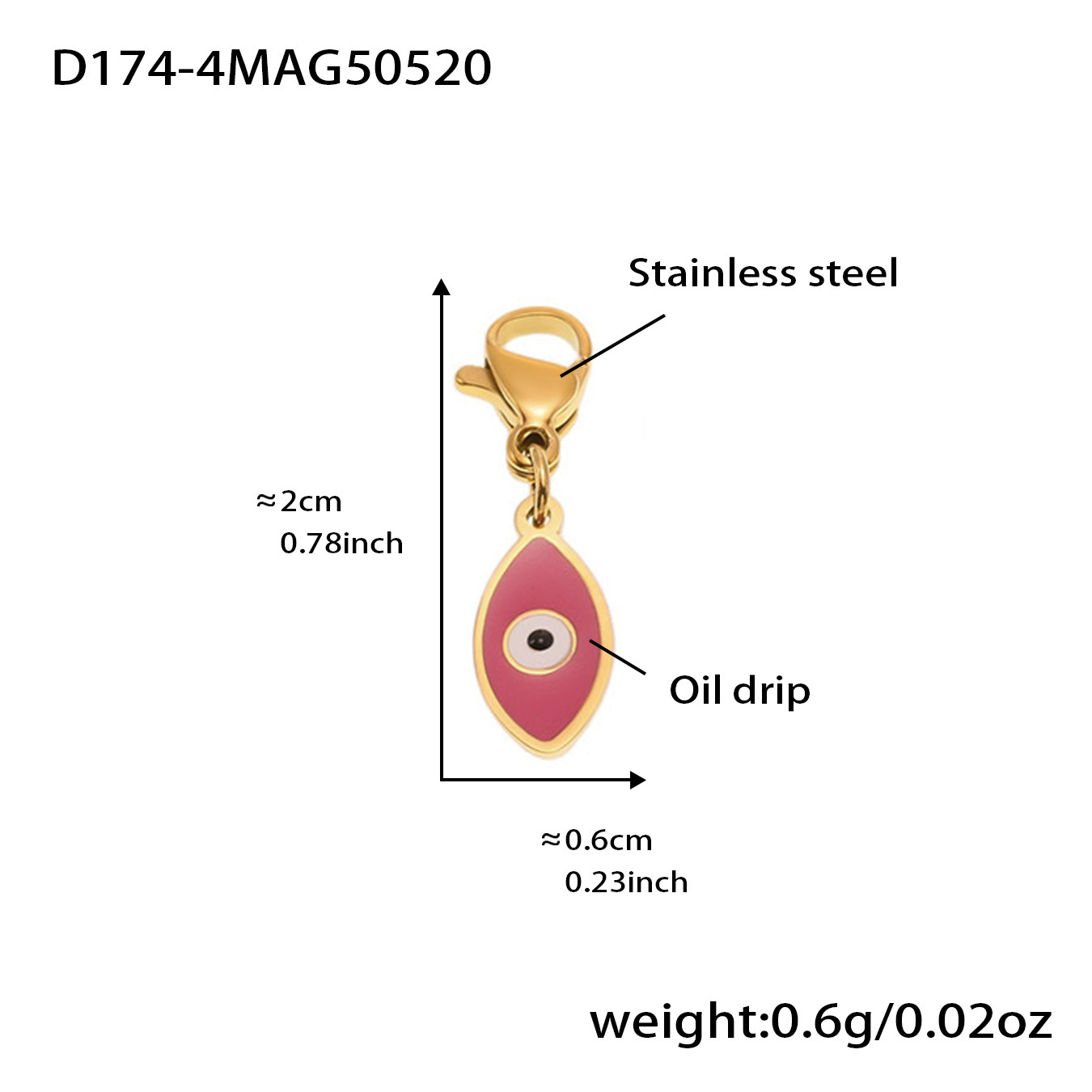 D174-4 황금 악마의 눈 펜던트 2개