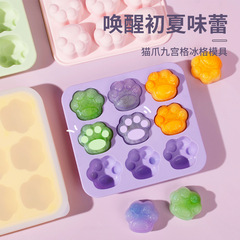 3xin New Cat Claw Ice Cube Mold Silicone Ice Tray DIY Baby Food Steamed Cake Rice Cake Mold Customizable