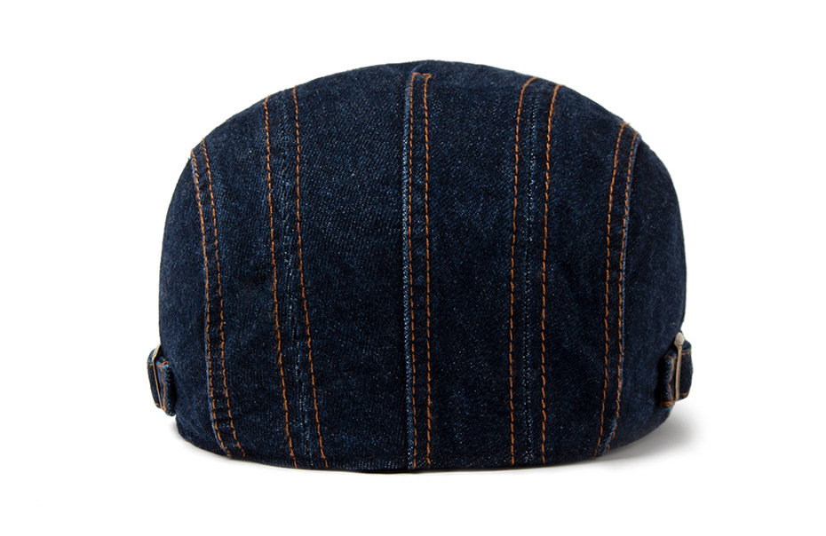 Berretto in denim lavato da uomo primaverile e autunnale, cappello a becco d'anatra in puro cotone con protezione solare, cappello femminile in stile britannico_voghion.com