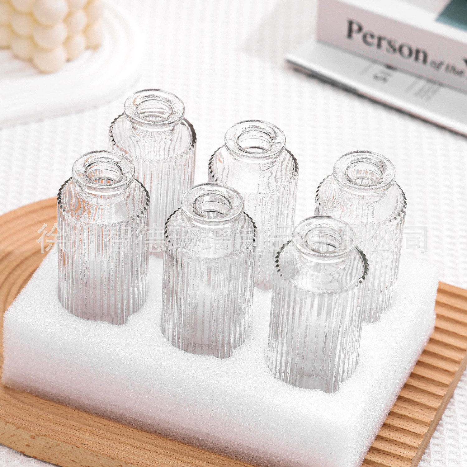 작은 세로줄무늬 투명 6종 세트