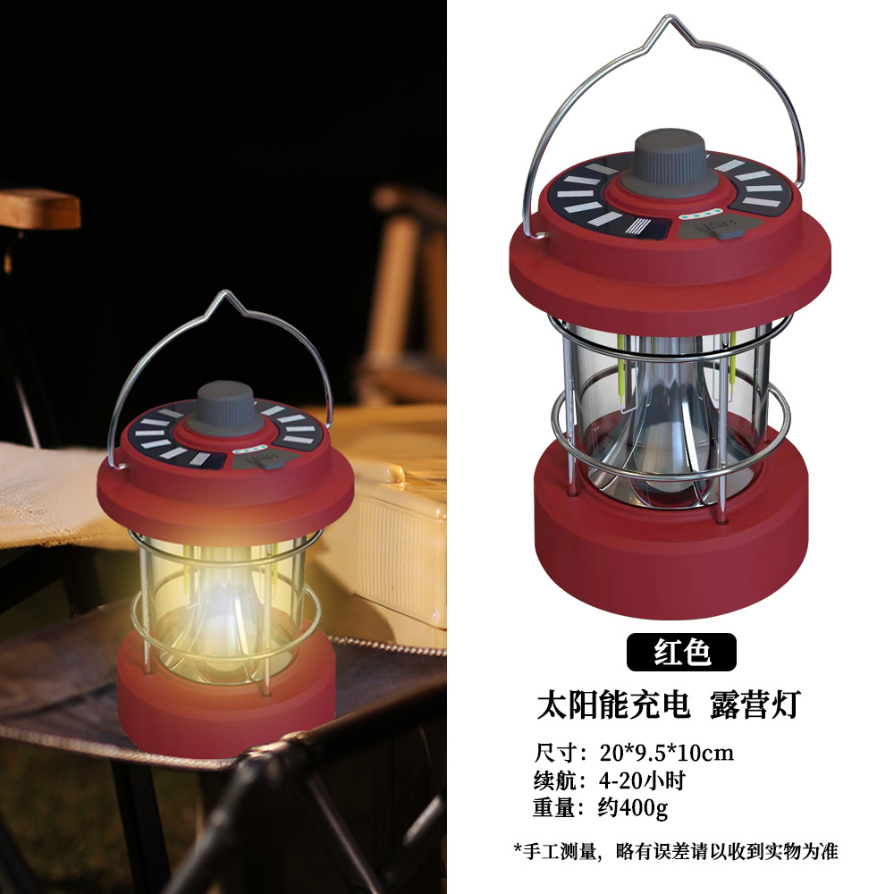 Nueva lámpara de camping al aire libre multi-funcional portátil de tres bloques atenuación camping linterna impermeable larga resistencia iluminación de emergencia