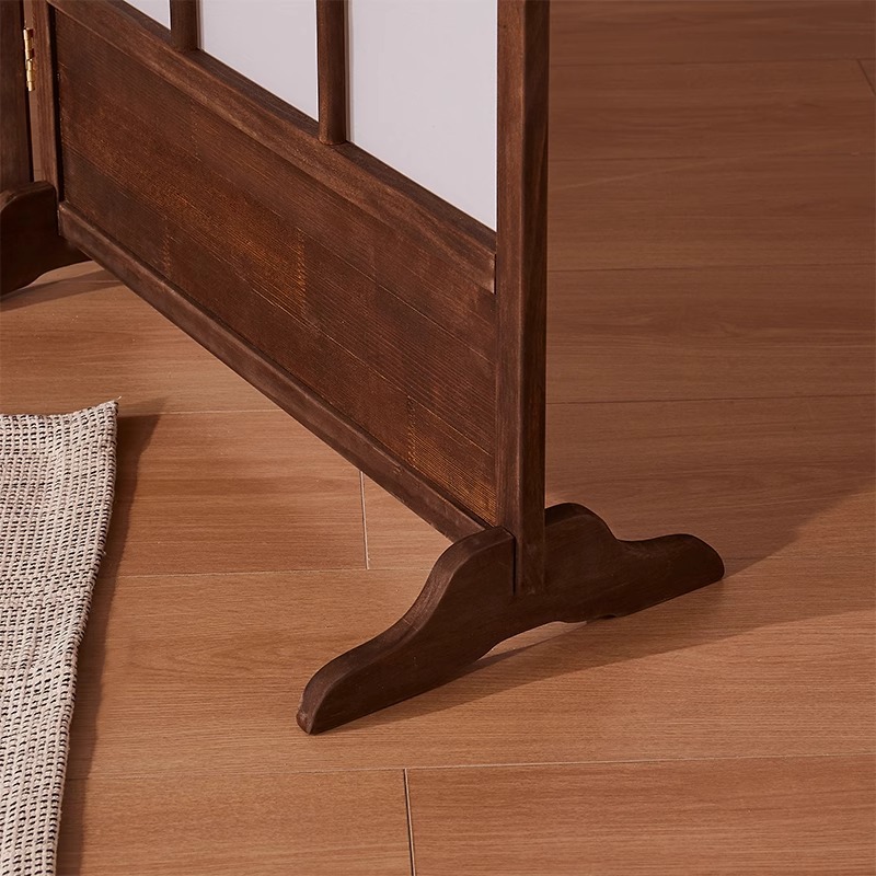 新しい中国風スクリーンレトロパーティションリビングルーム無垢材折りたたみシンプルなB&B寝室ブロック厚いフレーム折りたたみスクリーン