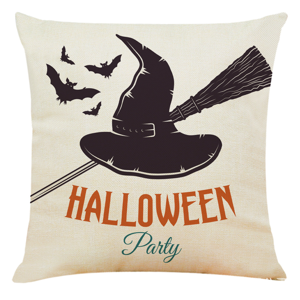 亚马逊 跨境新款万圣节系列家居棉麻抱枕套汽车抱枕沙发抱枕靠垫