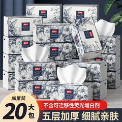 備佳潔紙は20包の箱の復古イラストのタイプのティッシュの原生の木のパルプの家庭用トイレットペーパーのナプキンの卸売りを引き出します。