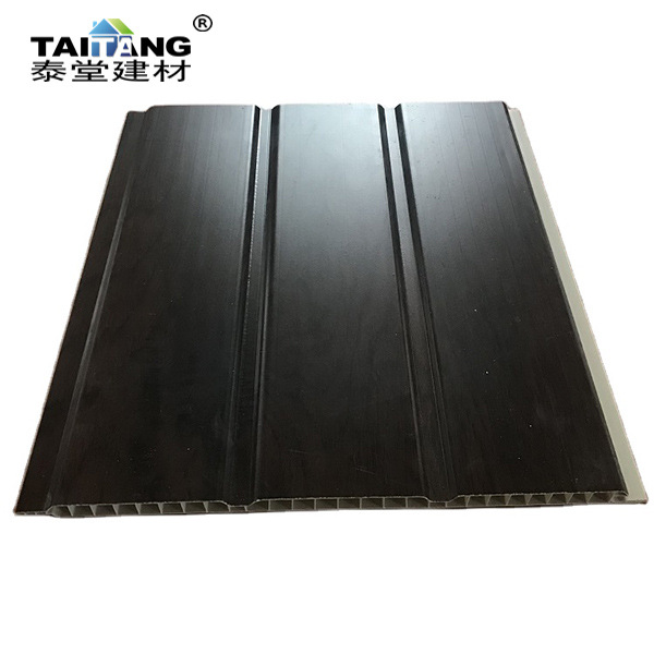 250MM * 8MM revestimiento de grano de madera placa de ranura cóncava protección del medio ambiente fuelle de techo techo PVC fabricante precio especial