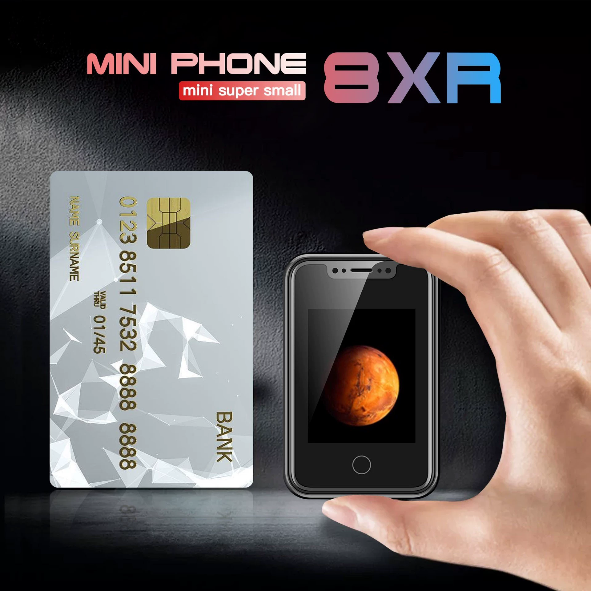 Смартфон Touch Mobile Phone Tinstar 8XR, 2G сенсорный экран, компактный 1,77" для пожилых, 350 мА·ч