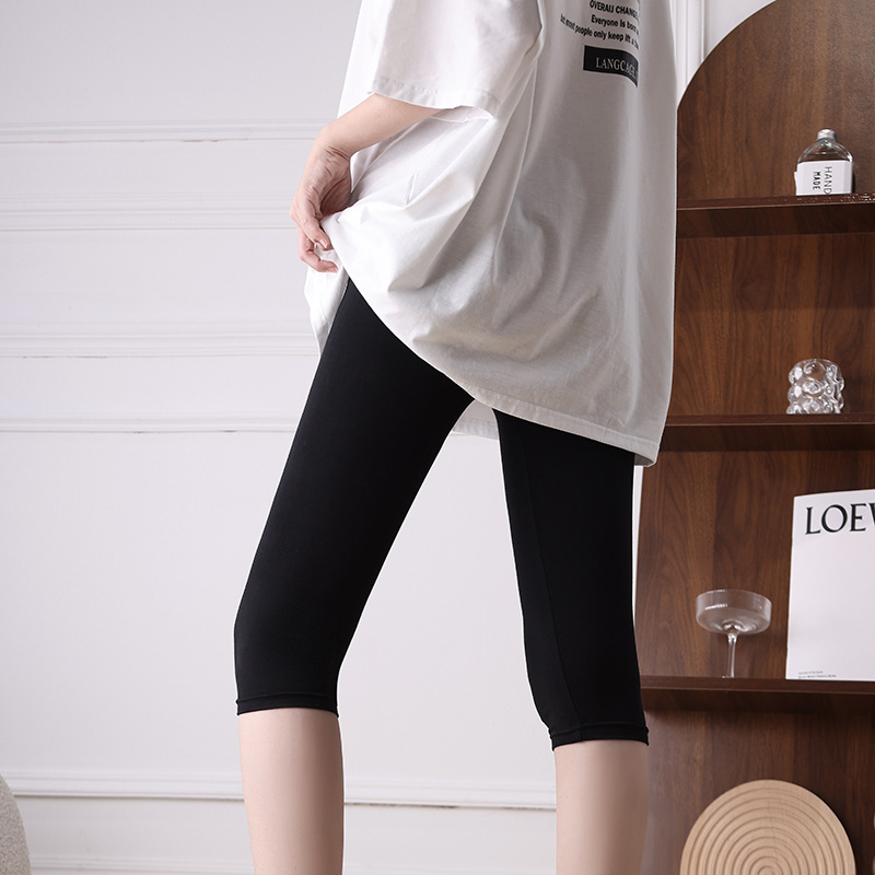 Pantalones de seguridad modal para mujer, tres puntos, uso externo de verano, leggings de gran tamaño, gruesos mm, cinco puntos y siete puntos, estilo delgado, anti-desgaste