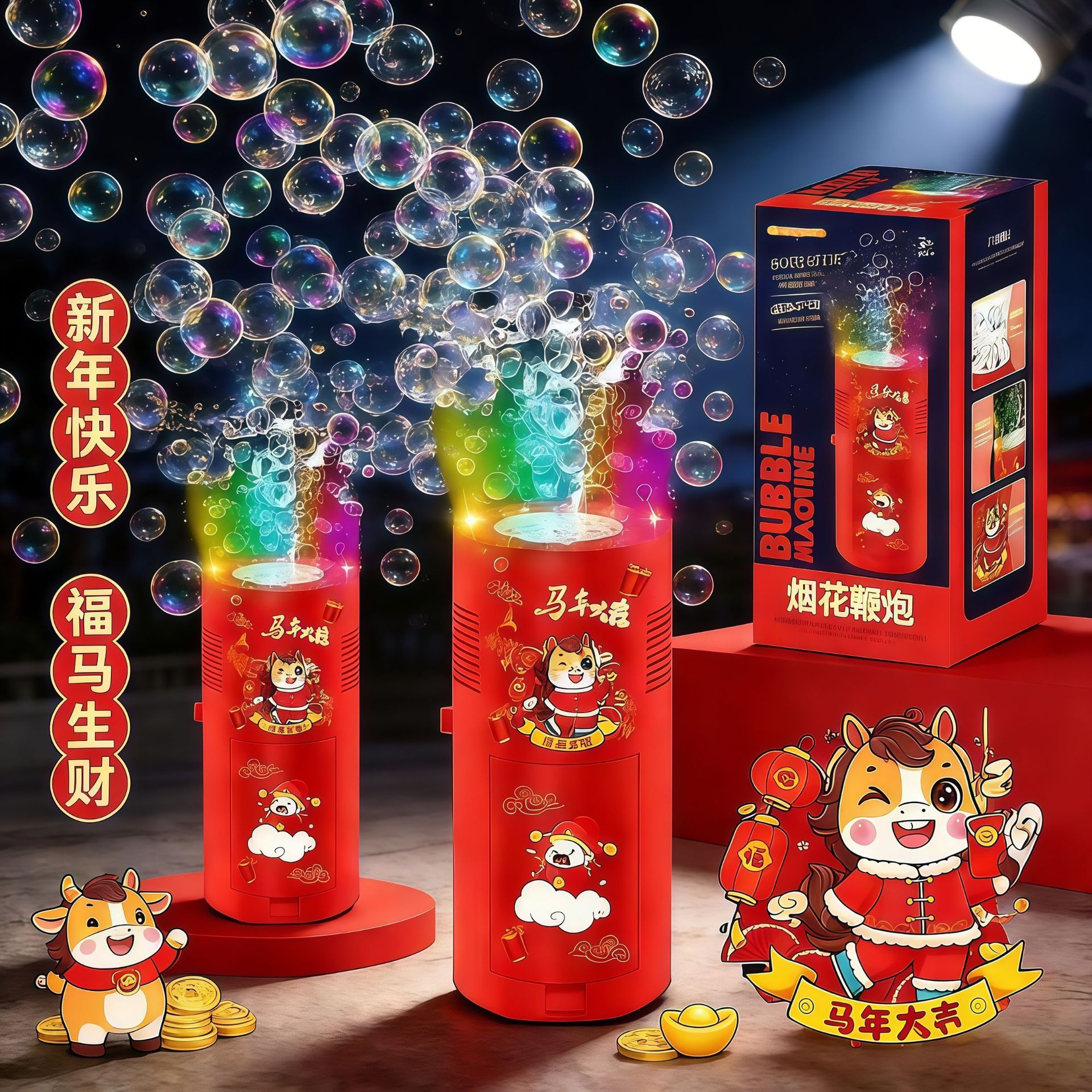 Máquina de burbujas de celebridades de Internet, máquina de burbujas automática de mano para niños, pistola de burbujas eléctrica de 32 agujeros, puesto de parque, juguetes al por mayor