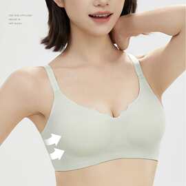 婷婷734#裸感固定杯零感无痕排扣美背内衣L-2XL亲肤透气尾货文胸