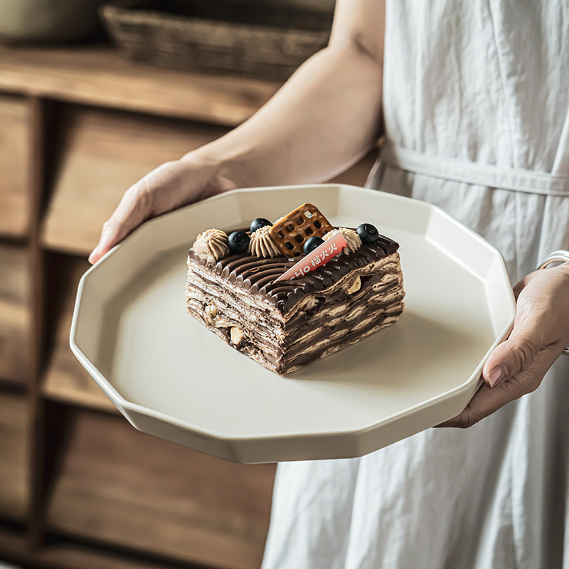 Personalidad de platos de cerámica mate poligonal restaurante grande platos de comida occidental platos de ensalada platos de platos caseros platos