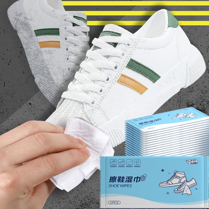 Small white shoe wet wipes wholesale single-piece independent sports shoe decontamination cleaning disposable no-wash shoe shine special wet wipes