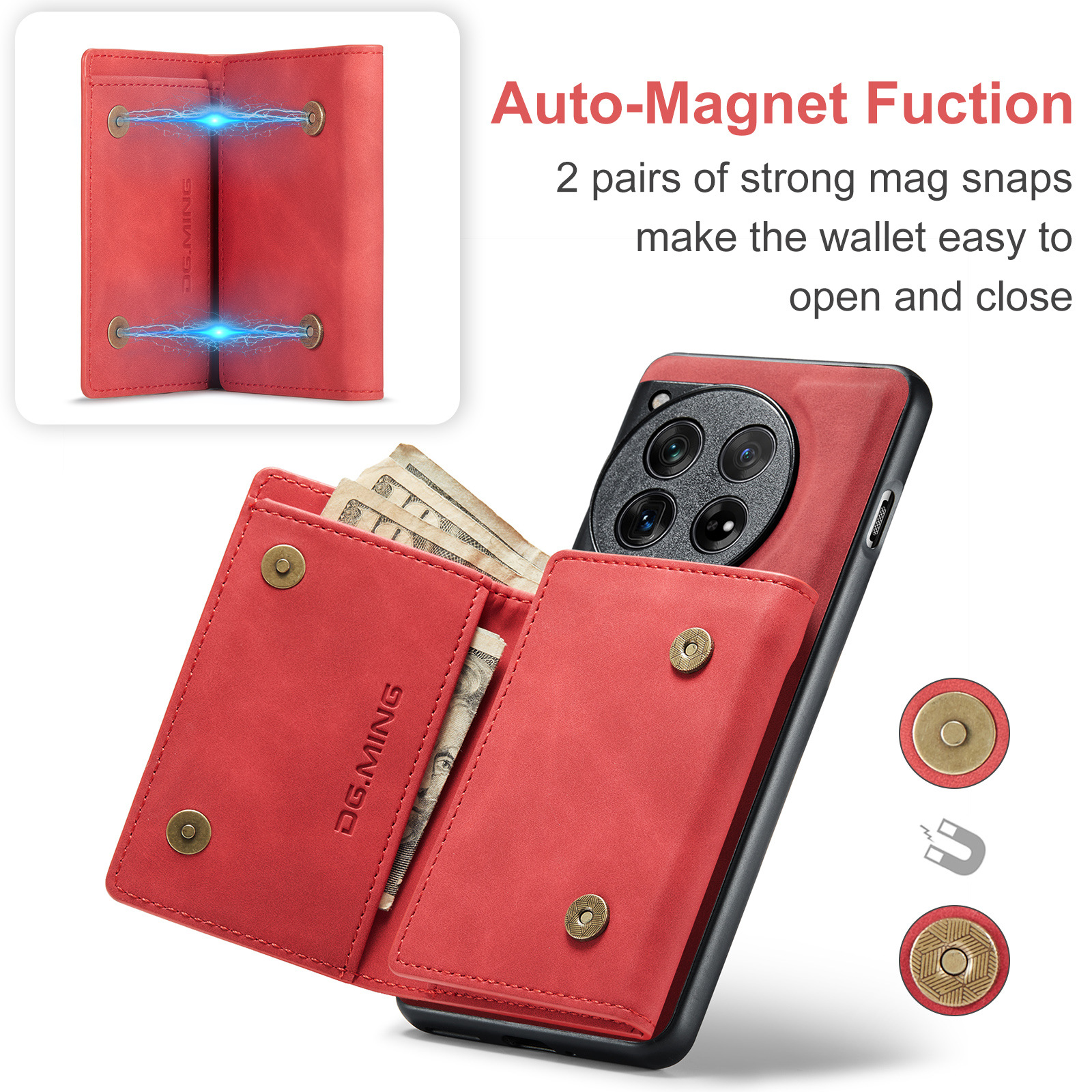 M1 per One Plus one plus 12 portafoglio multifunzionale custodia protettiva in pelle one plus 1 12 custodia magnetica per telefono_voghion.com