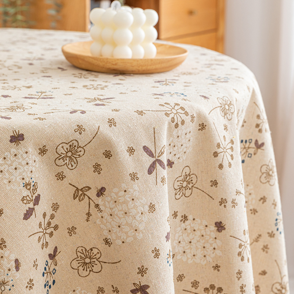 Pastoral French floral tablecloth imitation cotton and linen tassel Net Red dining tablecloth small clear Daisy tea table tablecloth wholesale