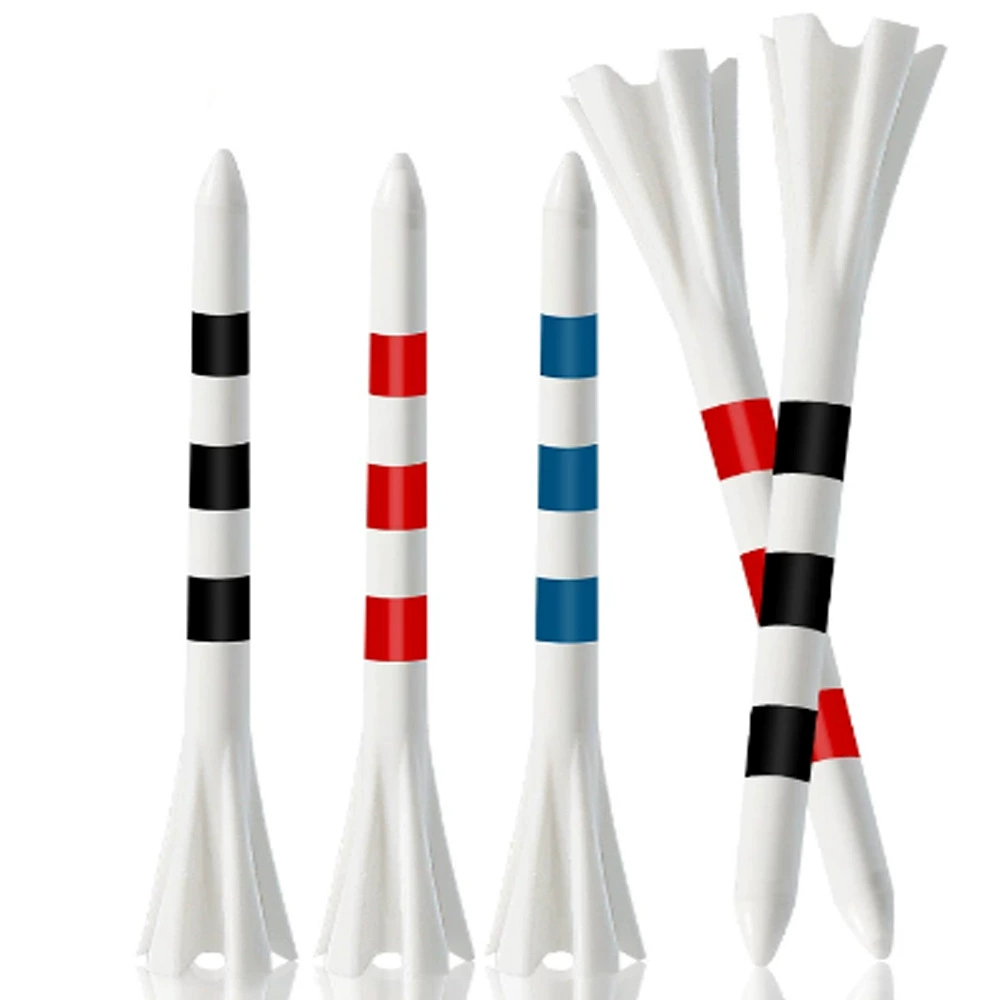 Пластиковый мяч для гольфа TEE печать полосатый шариковый гвоздь 80mm/70mm Низкое сопротивление стойкое поле для гольфа аксессуары