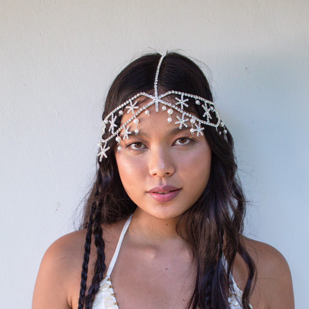 Cross-border Explosions Six-pointed Star Hair Chain Pendant Headwear Simple Boshimi Style Niche Hair Band Hair Chain