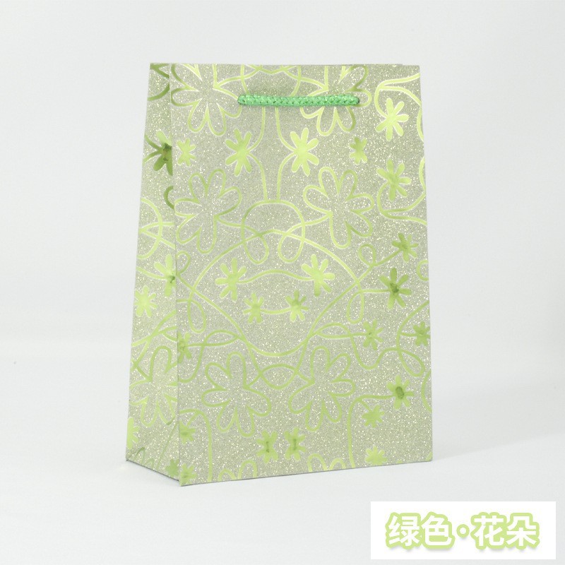 新款礼品包装袋反光满天星拉丝金葱膜手提袋欧美出口专供礼物袋