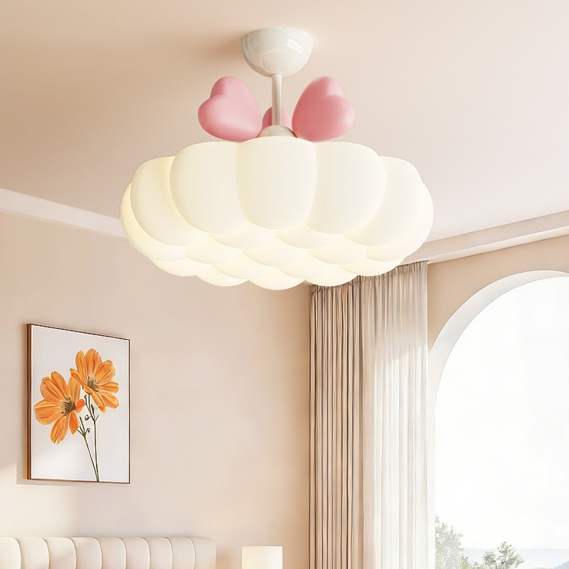 Luz de techo de la princesa rosa viento flor de viento crema habitación de la princesa luz principal de espectro completo lámpara de la habitación de los niños 323L