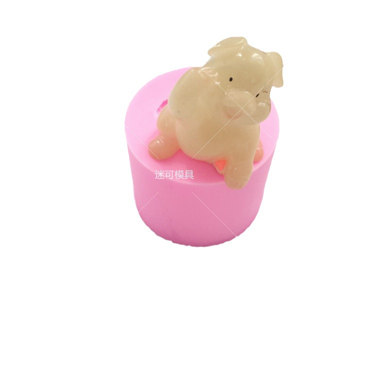 Molde fondant 3D tridimensional cerdo jabón hecho a mano molde de silicona molde de jabón suave grueso molde de jabón molde de pastel